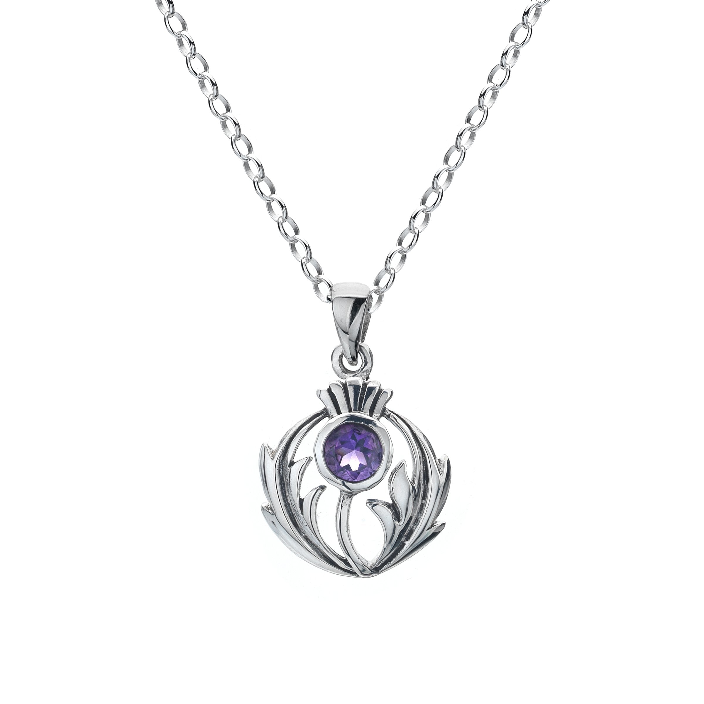 Amethyst Scottish Thistle Pendant